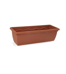 Vulcano Window Box with Saucer Terracotta