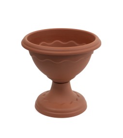 Calice a Colonna Doppio Bordo Vulcano Basso Terracotta